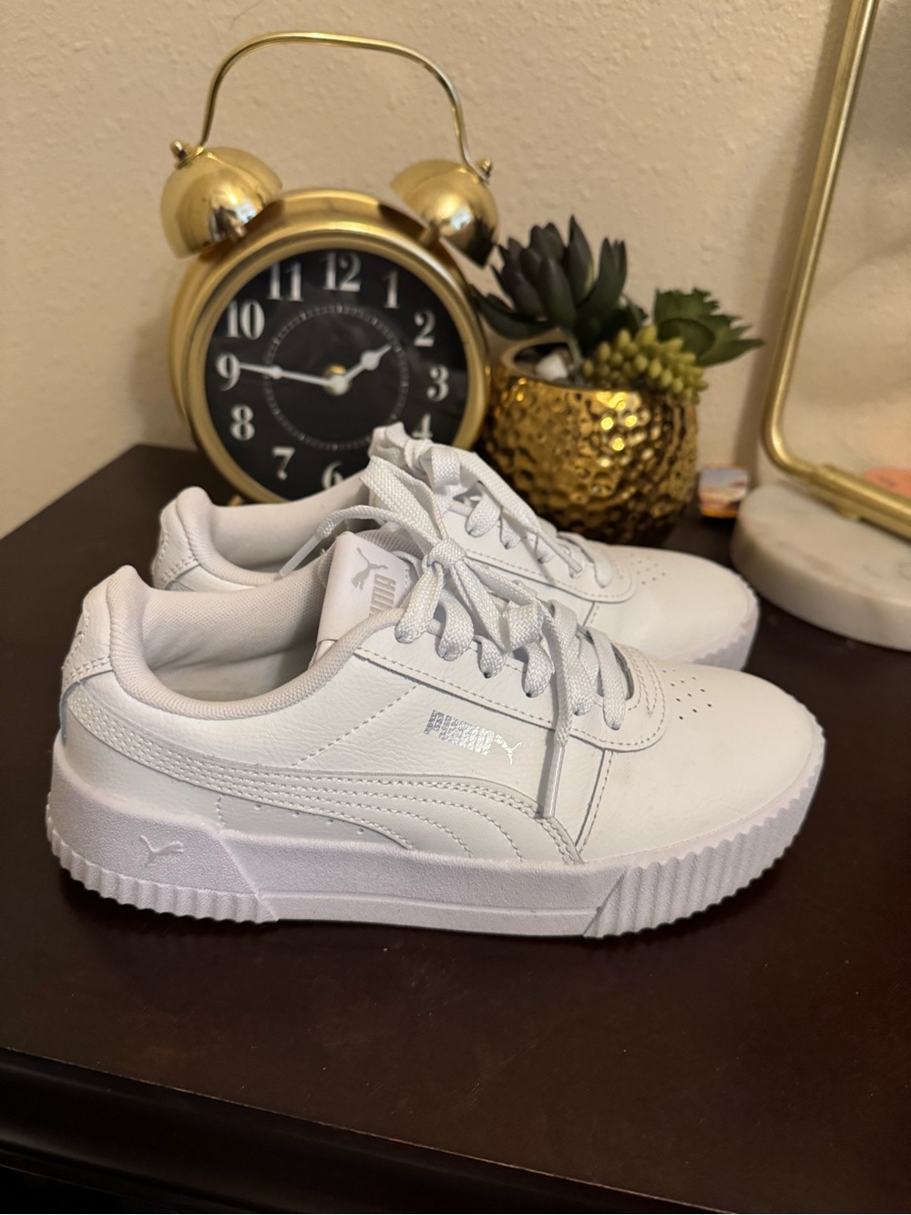 Puma Women’s All-White Platform Sneakers